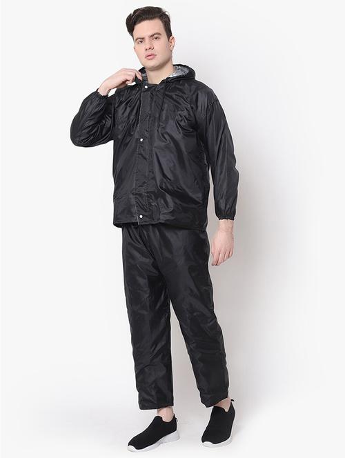 men hooded solid rain suit set - 21374093 - Standard Image - 0