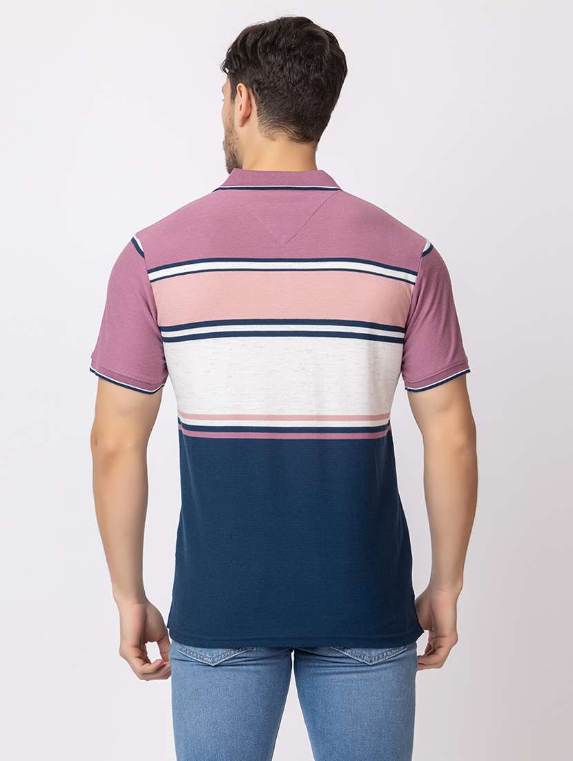 men polo neck color block t-shirt - 21374171 - Standard Image - 3