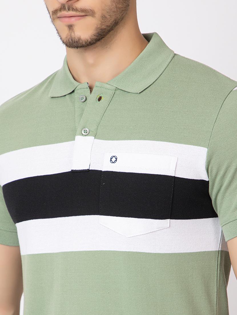 men polo neck color block t-shirt - 21374177 - Standard Image - 5