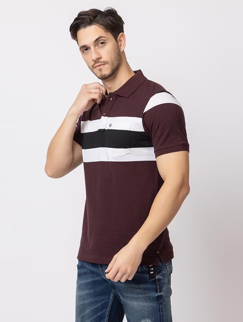 men polo neck color block t-shirt - 21374178 -  Standard Image - 0