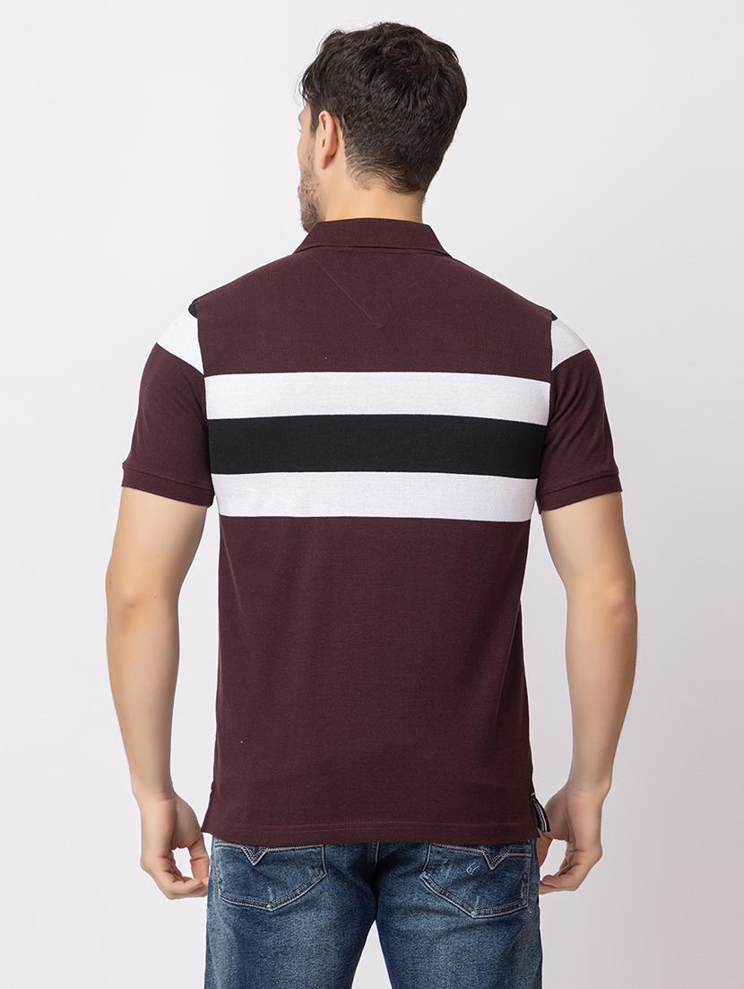 men polo neck color block t-shirt - 21374178 - Standard Image - 3
