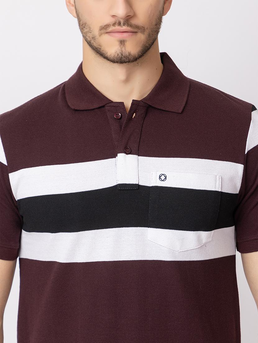 men polo neck color block t-shirt - 21374178 - Standard Image - 5