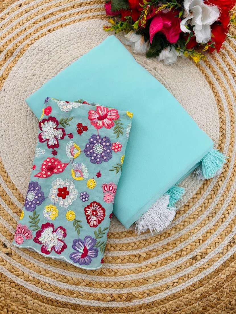 women solid plain saree with blouse - 21374394 -  Standard Image - 5