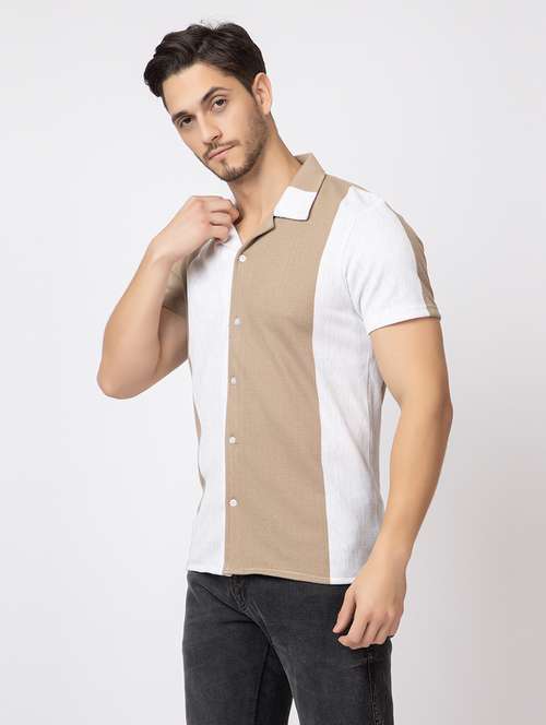 men color block short sleeves casual shirt - 21374415 - Standard Image - 0