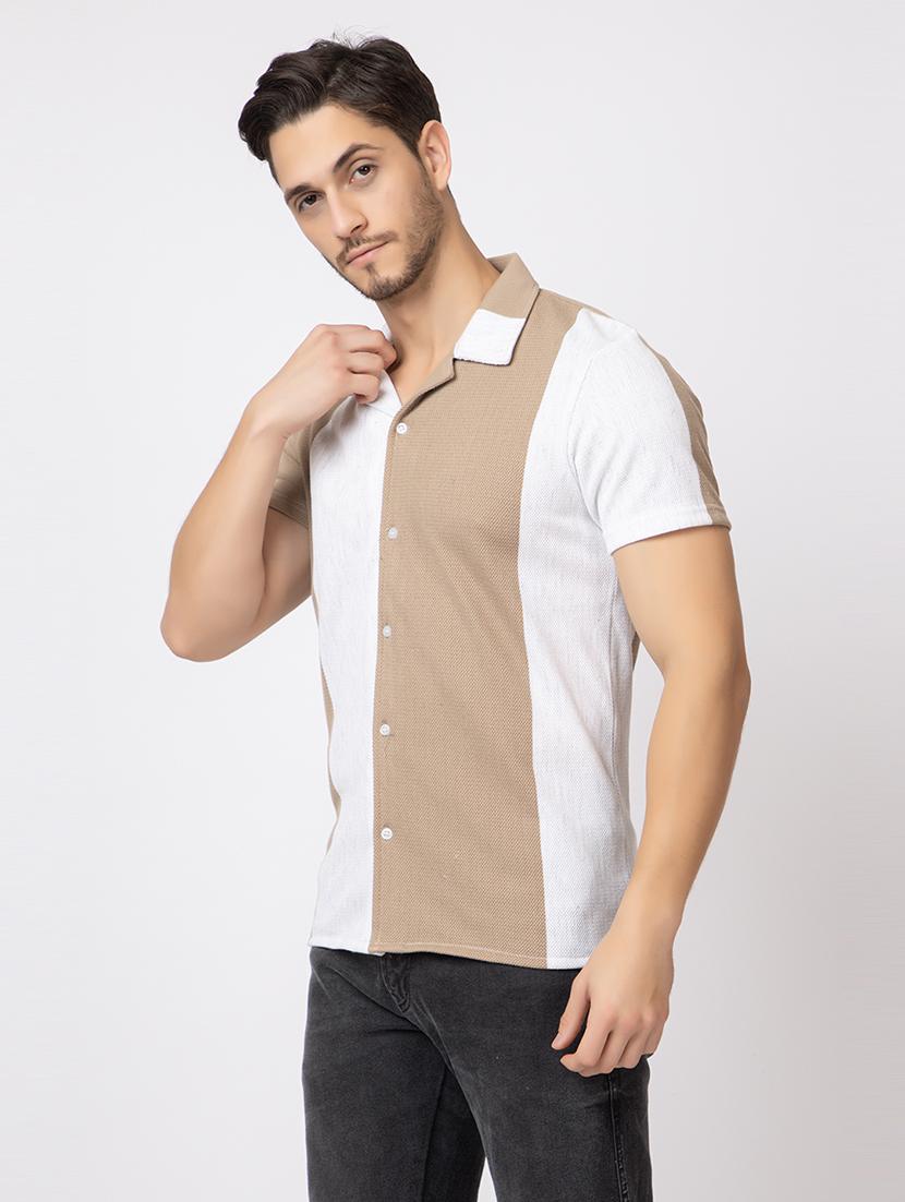 men color block short sleeves casual shirt - 21374415 - Zoom Image - 0