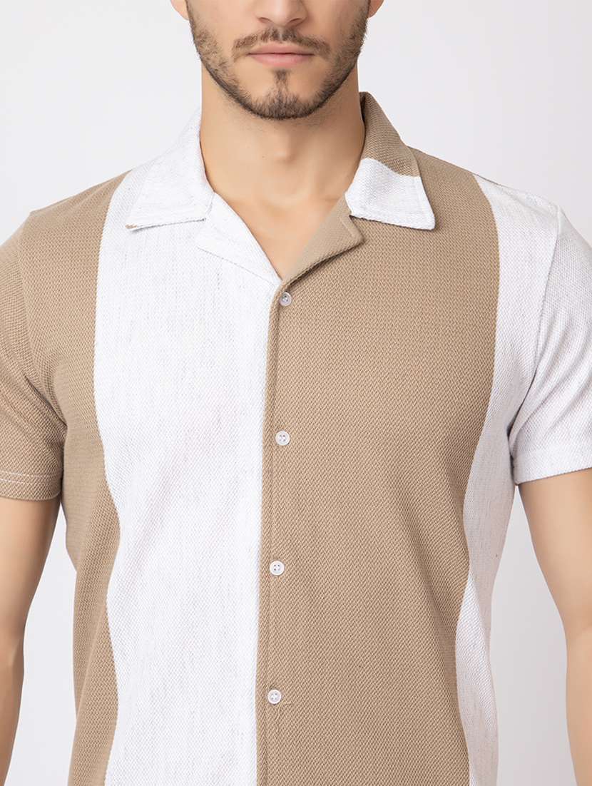 men color block short sleeves casual shirt - 21374415 - Standard Image - 5