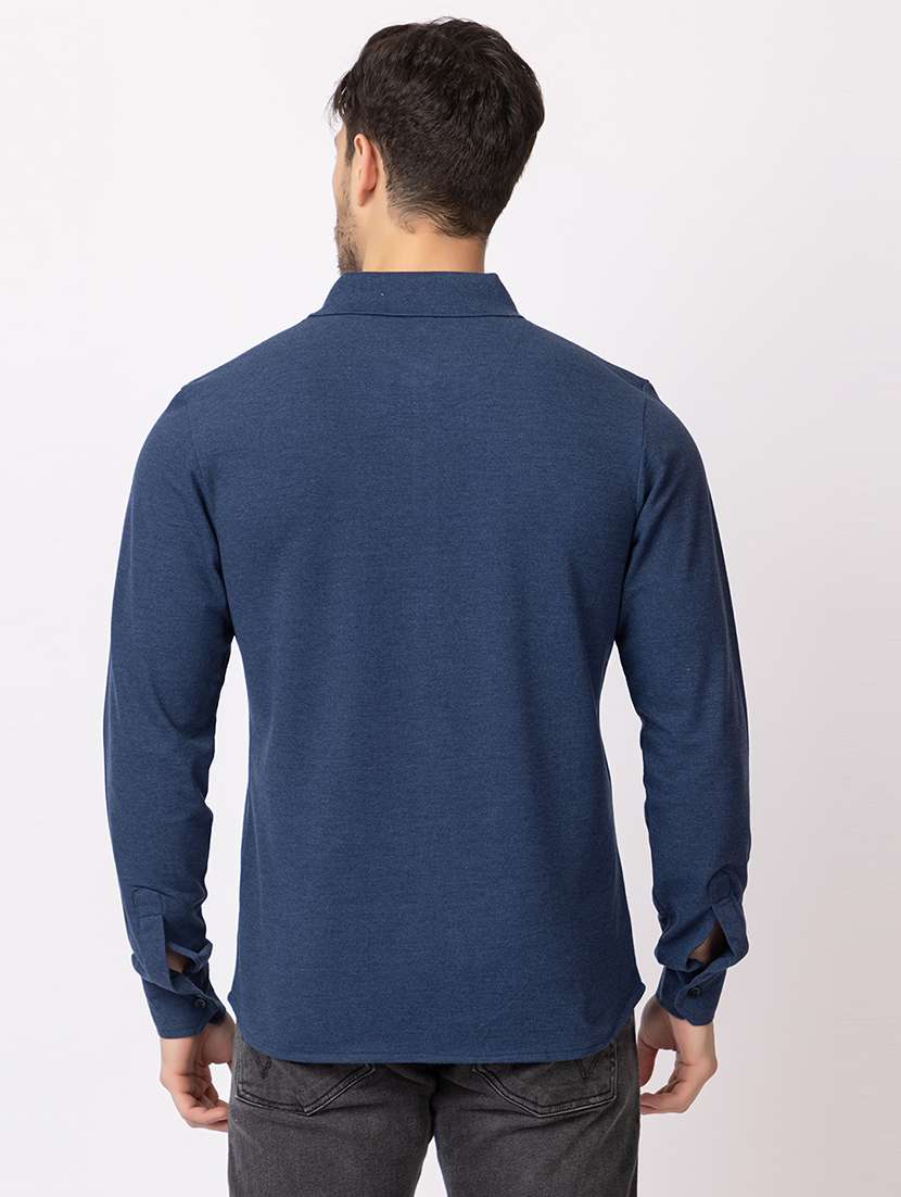 men solids long sleeves casual shirt - 21374425 - Standard Image - 3