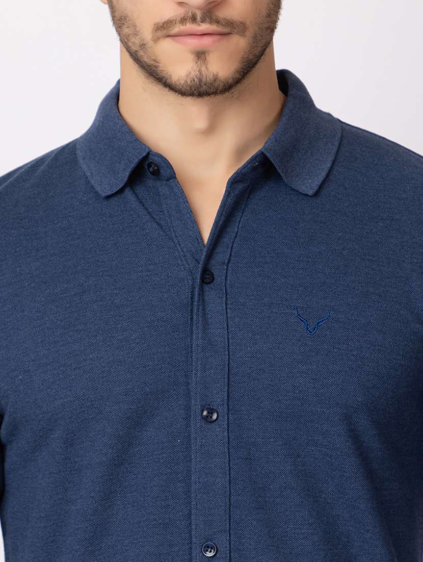 men solids long sleeves casual shirt - 21374425 - Standard Image - 5