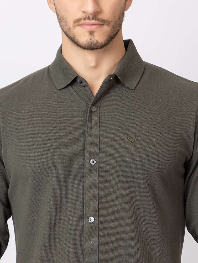 men solids long sleeves casual shirt - 21374426 - Standard Image - 5