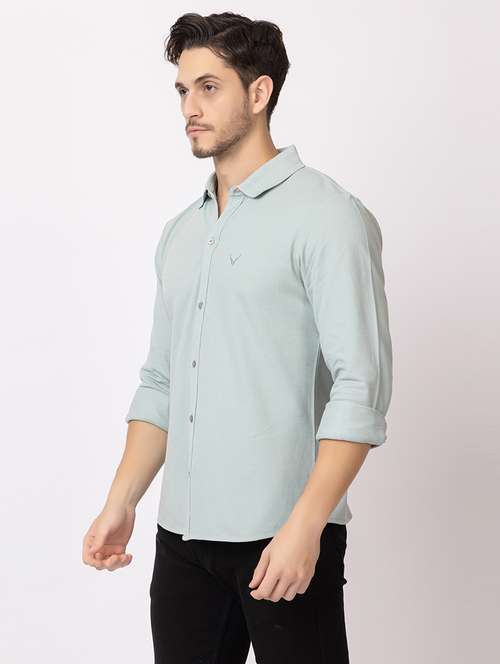 men solids long sleeves casual shirt - 21374427 - Standard Image - 0
