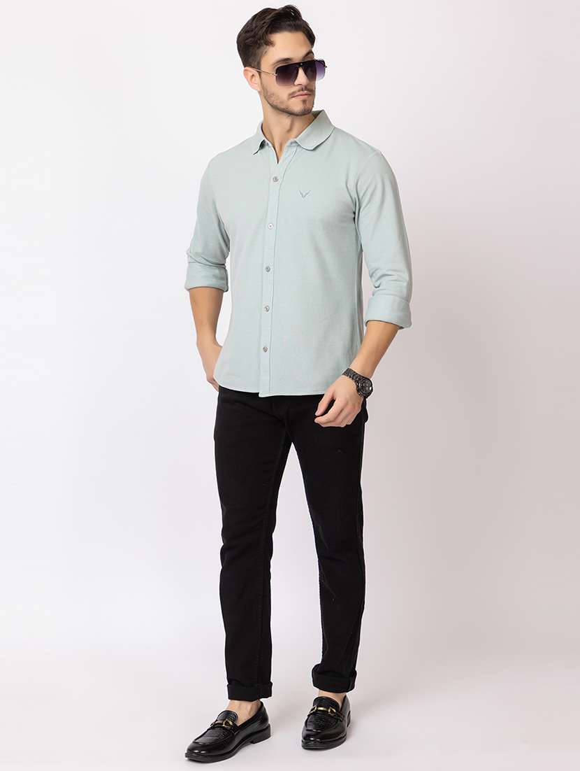 men solids long sleeves casual shirt - 21374427 - Standard Image - 3