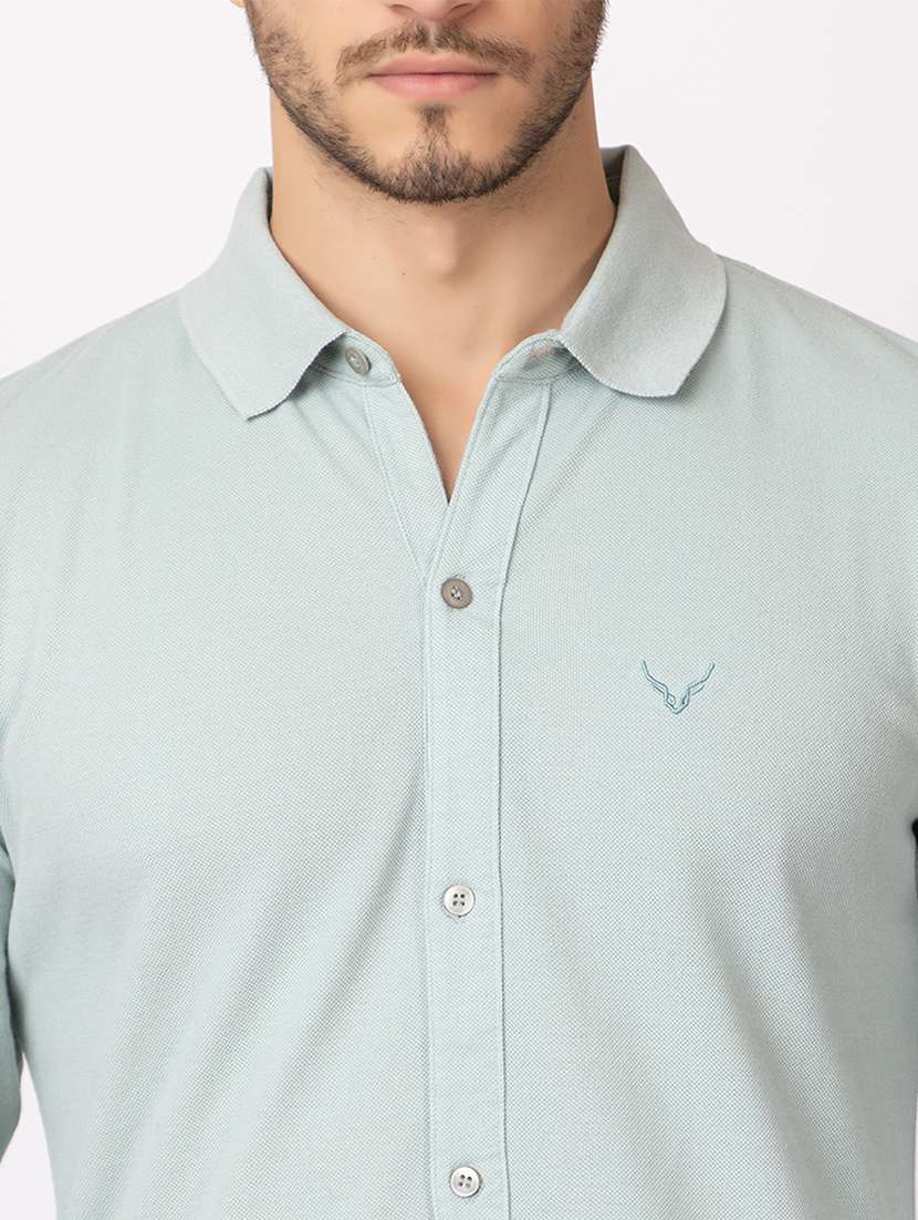 men solids long sleeves casual shirt - 21374427 - Standard Image - 5