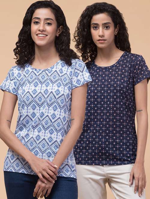 women printed multi colored combo t-shirt - 21374433 -  Standard Image - 0