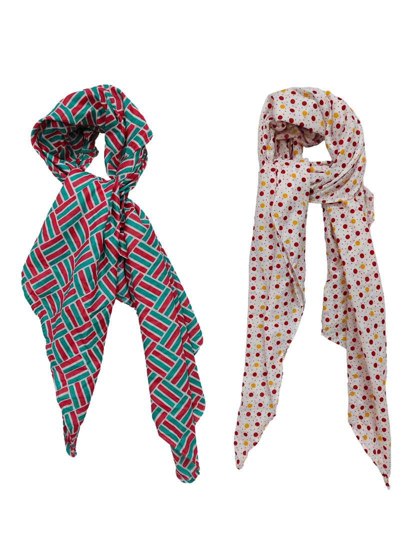 pack of 2 printed scarves