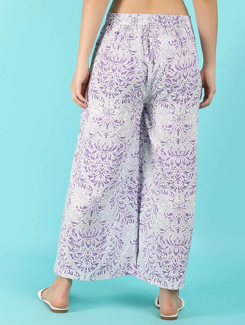 women mid-rise printed wide leg trouser - 21374605 -  Standard Image - 3