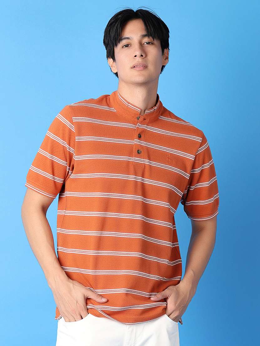 men stripes short sleeves t-shirt