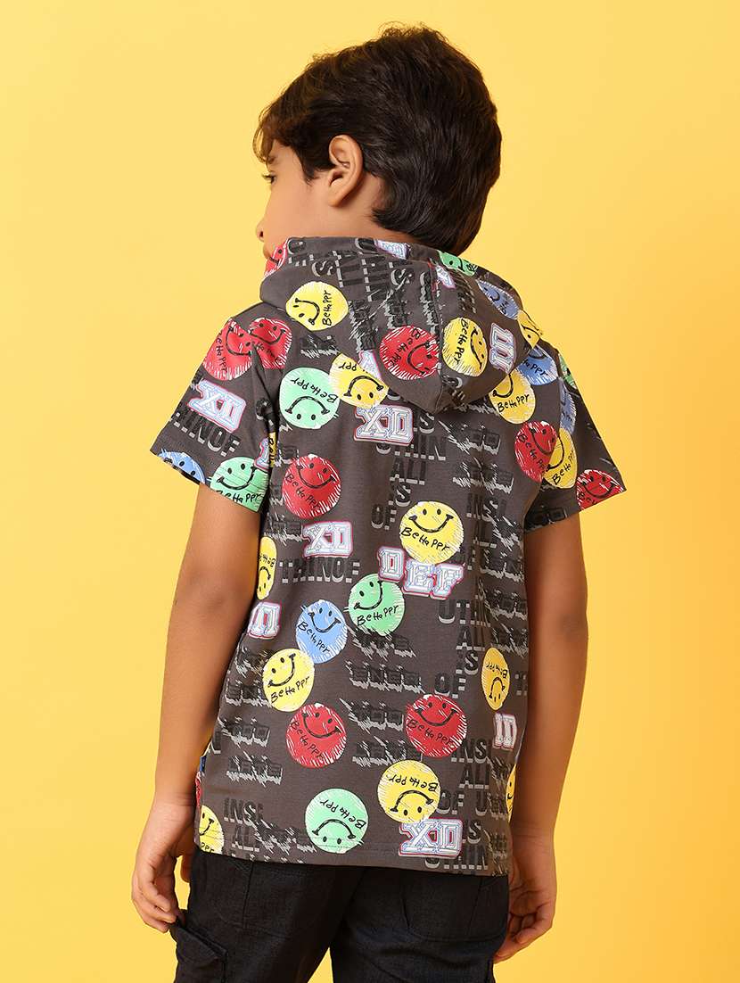 boys all ovder print hooded t-shirt - 21374737 - Standard Image - 3