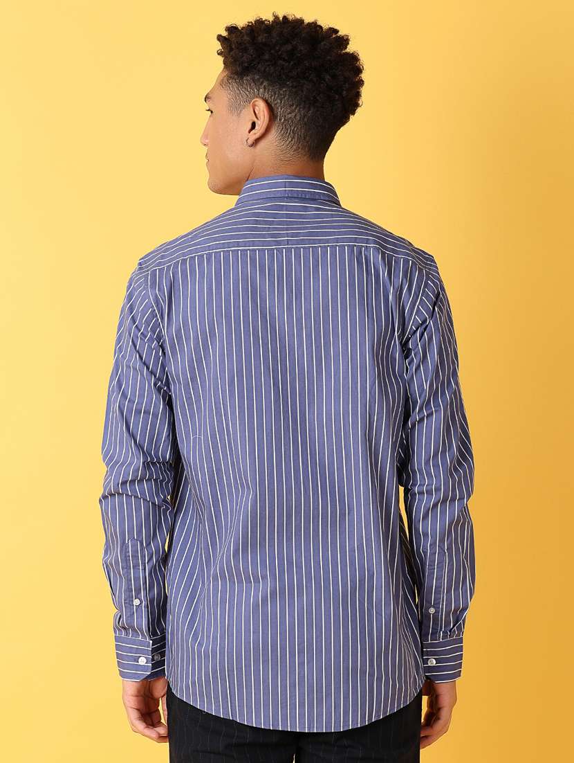 men long sleeved striped casual shirt - 21374801 -  Standard Image - 3