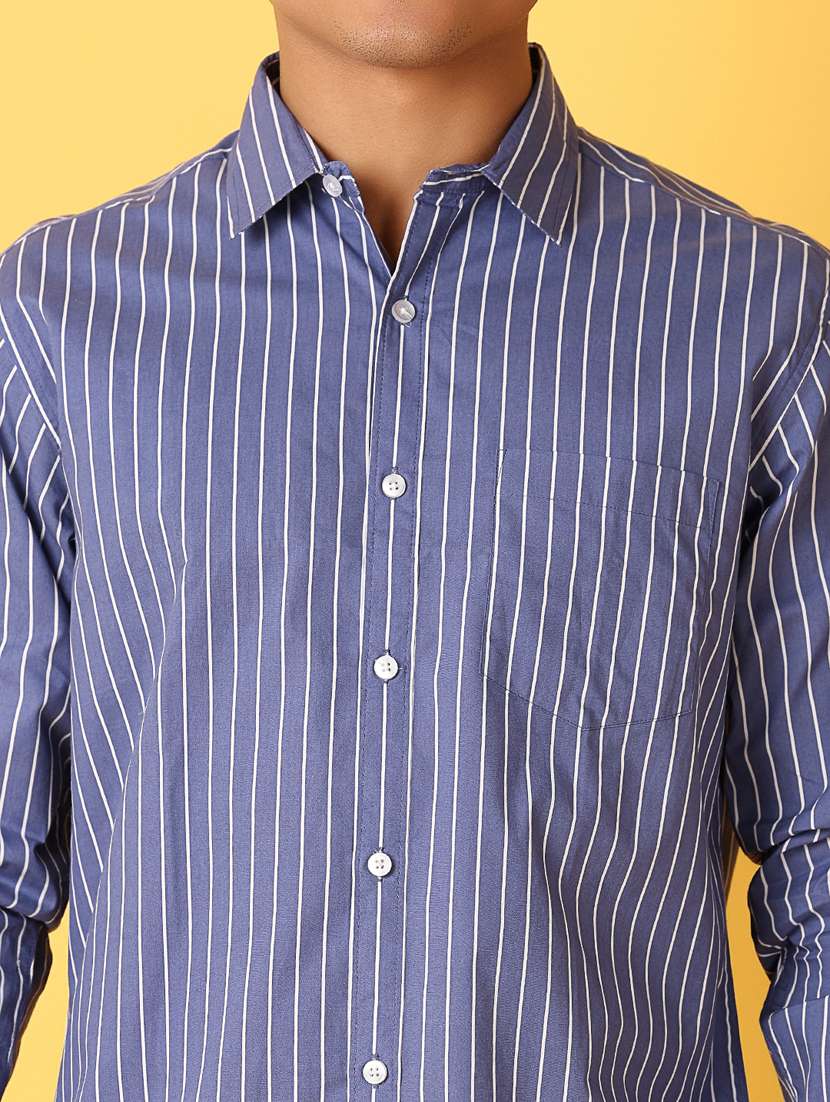 men long sleeved striped casual shirt - 21374801 -  Standard Image - 5