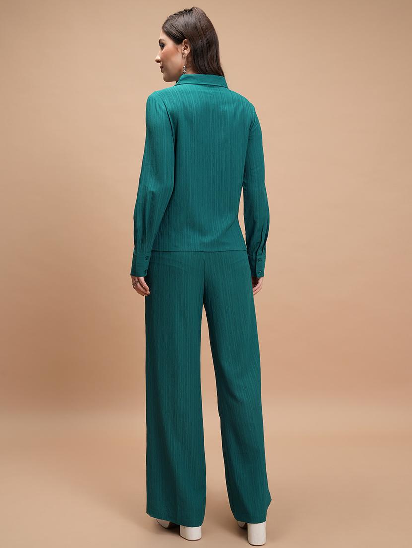 women solid shirt and trouser co-ord set - 21374906 - Standard Image - 3