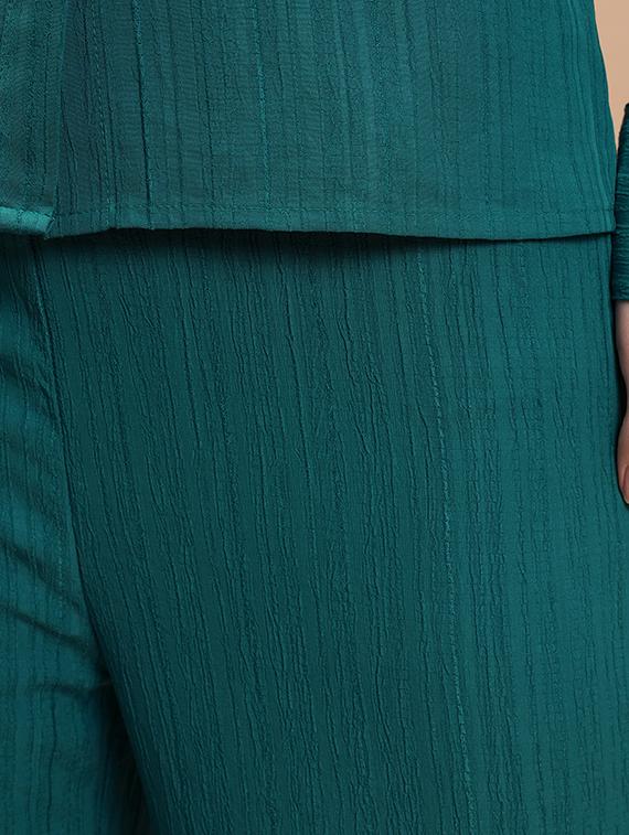 women solid shirt and trouser co-ord set - 21374906 - Standard Image - 5