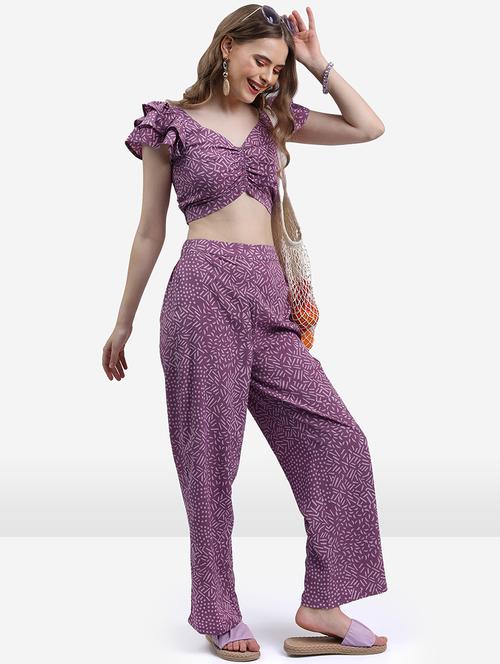 women printed top and trouser co-ord set - 21374946 -  Standard Image - 0