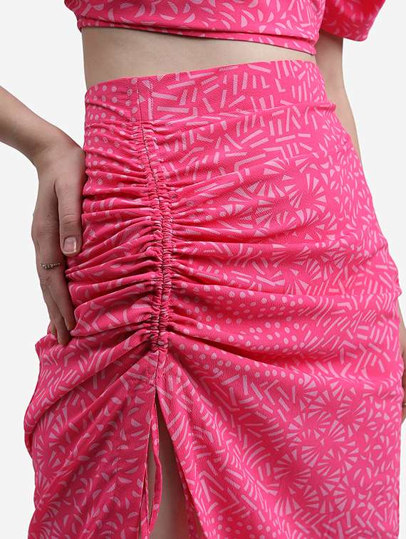 women printed top and skirt co-ord set - 21374948 -  Standard Image - 3