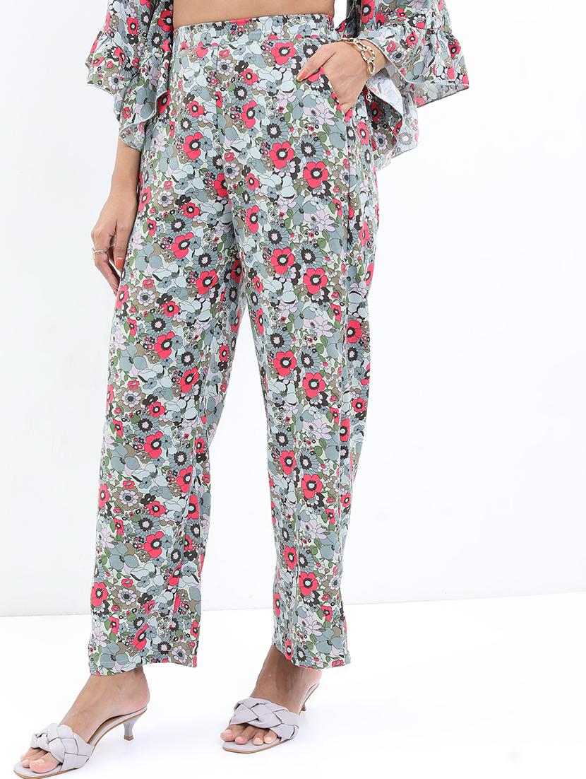women printed top and trouser co-ord set - 21374959 - Standard Image - 3