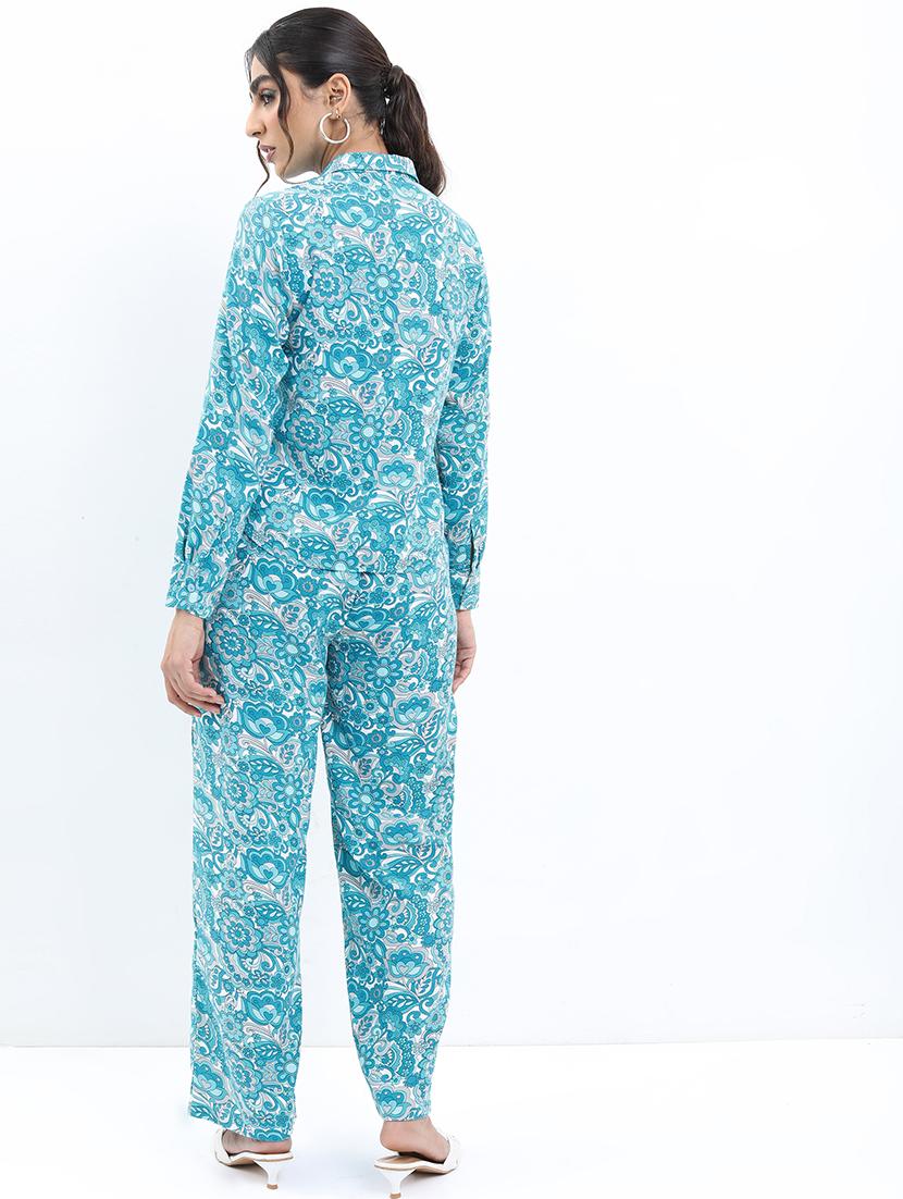 women printed shirt and trouser co-ord set - 21374961 - Standard Image - 3