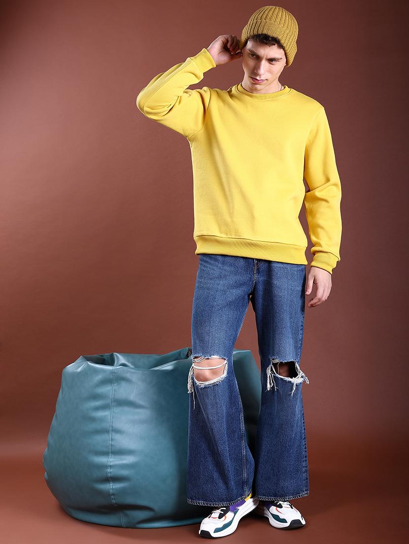 men solid round neck sweatshirt - 21374985 - Standard Image - 3