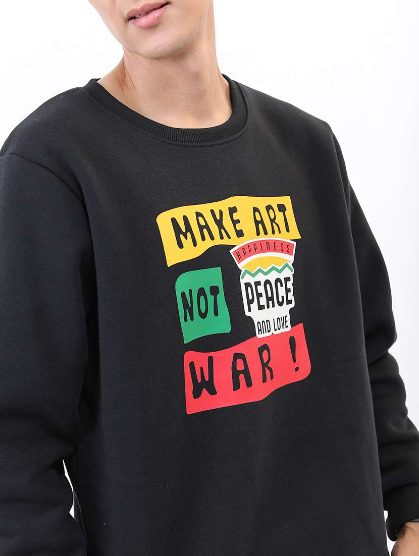 men front print round neck sweatshirt - 21375002 -  Standard Image - 3
