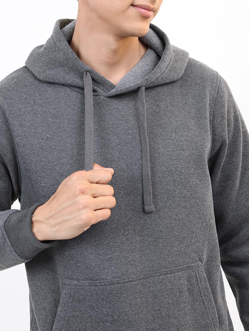 men solid hooded pullover sweatshirt - 21375011 - Standard Image - 3