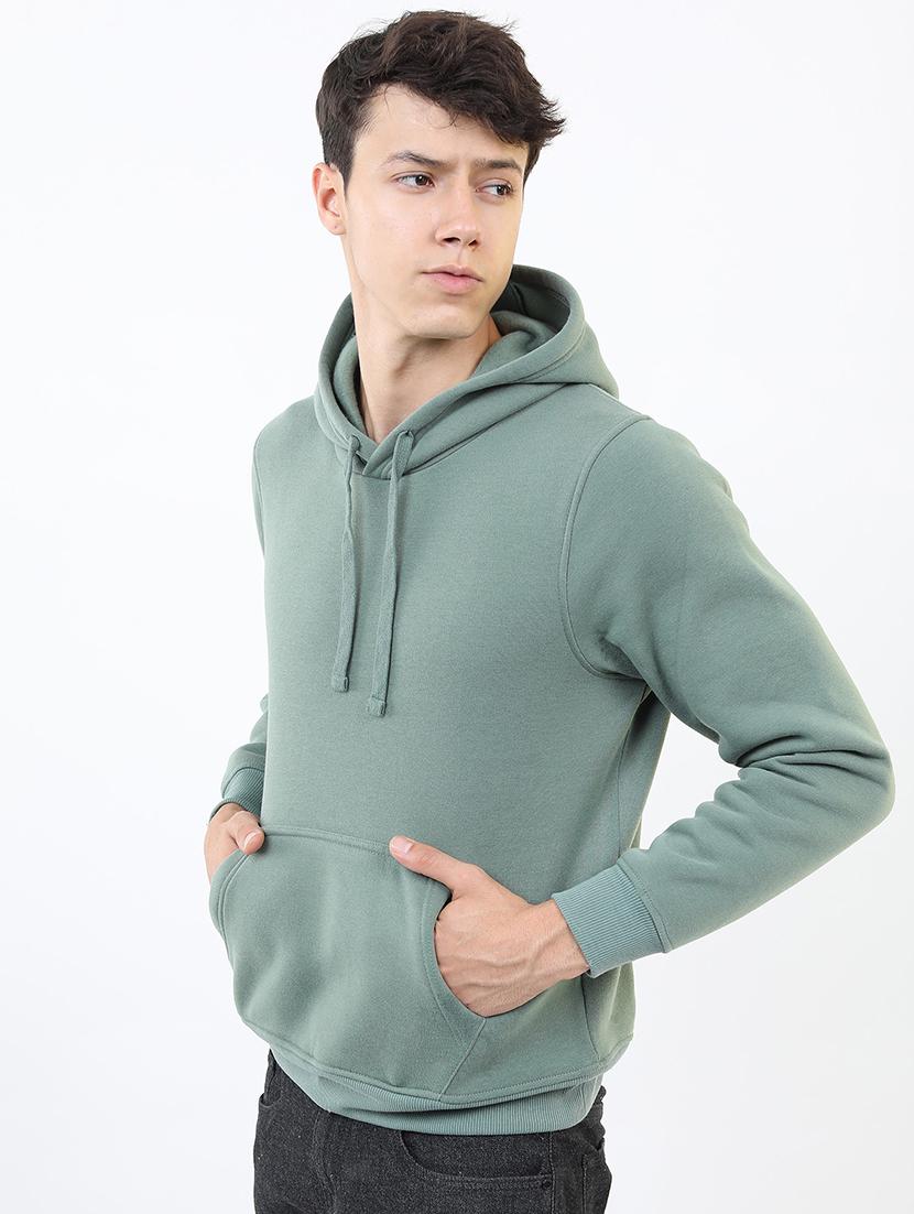 men solid hooded pullover sweatshirt - 21375019 - Zoom Image - 0