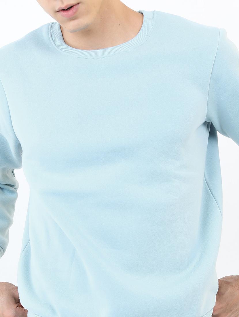 men solid round neck pullover sweatshirt - 21375032 - Standard Image - 3