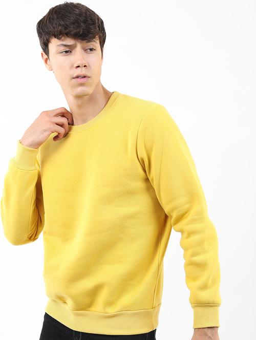 men solid round neck pullover sweatshirt - 21375033 - Standard Image - 0