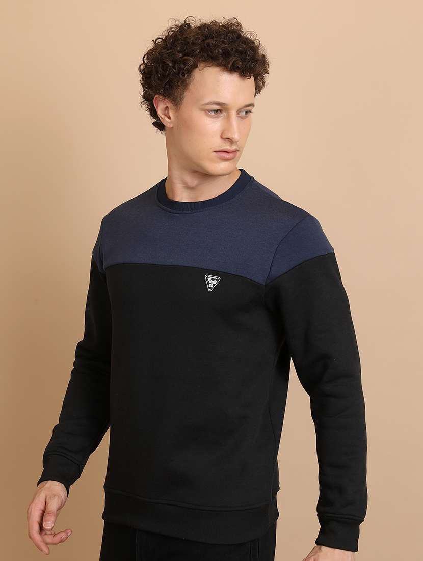 men color block long sleeve sweatshirt