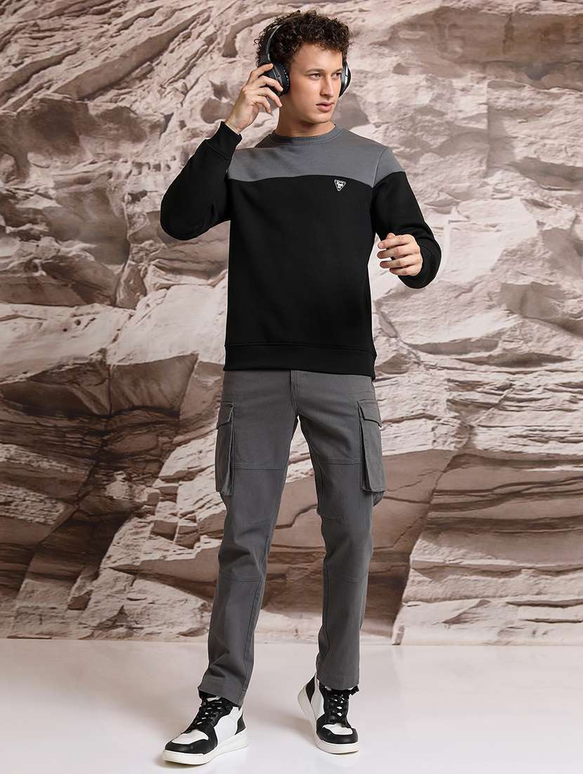 men color block long sleeve sweatshirt - 21375042 - Standard Image - 3