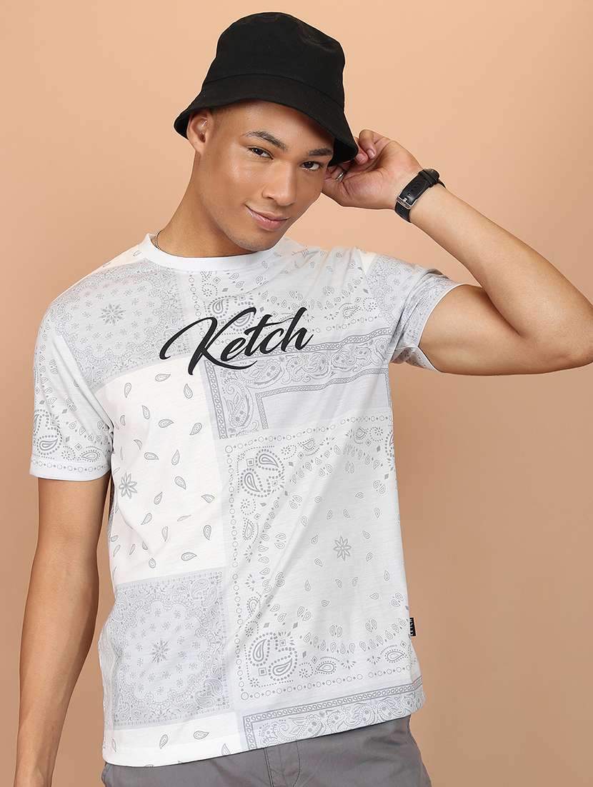 men printed round neck t-shirt