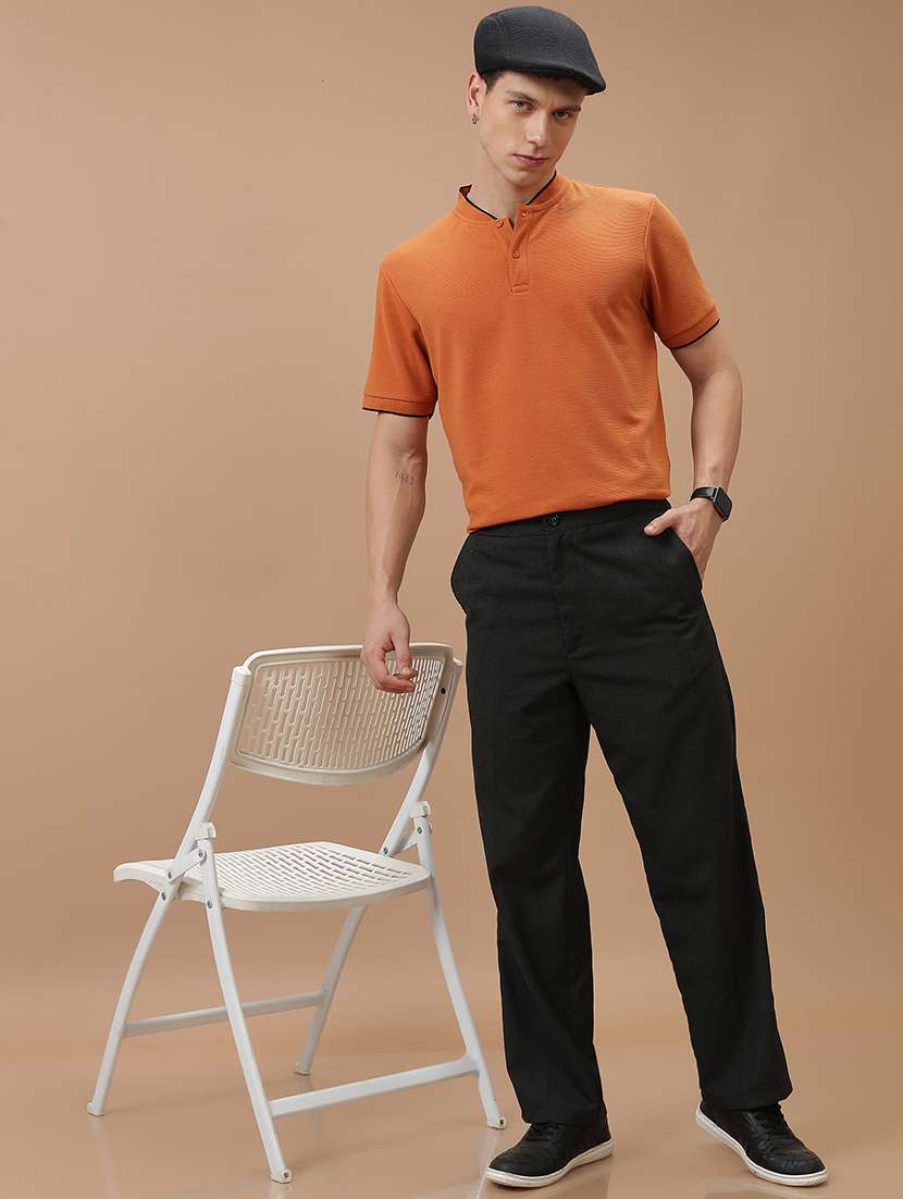 men plain short sleeve polo t-shirt - 21375077 -  Standard Image - 3