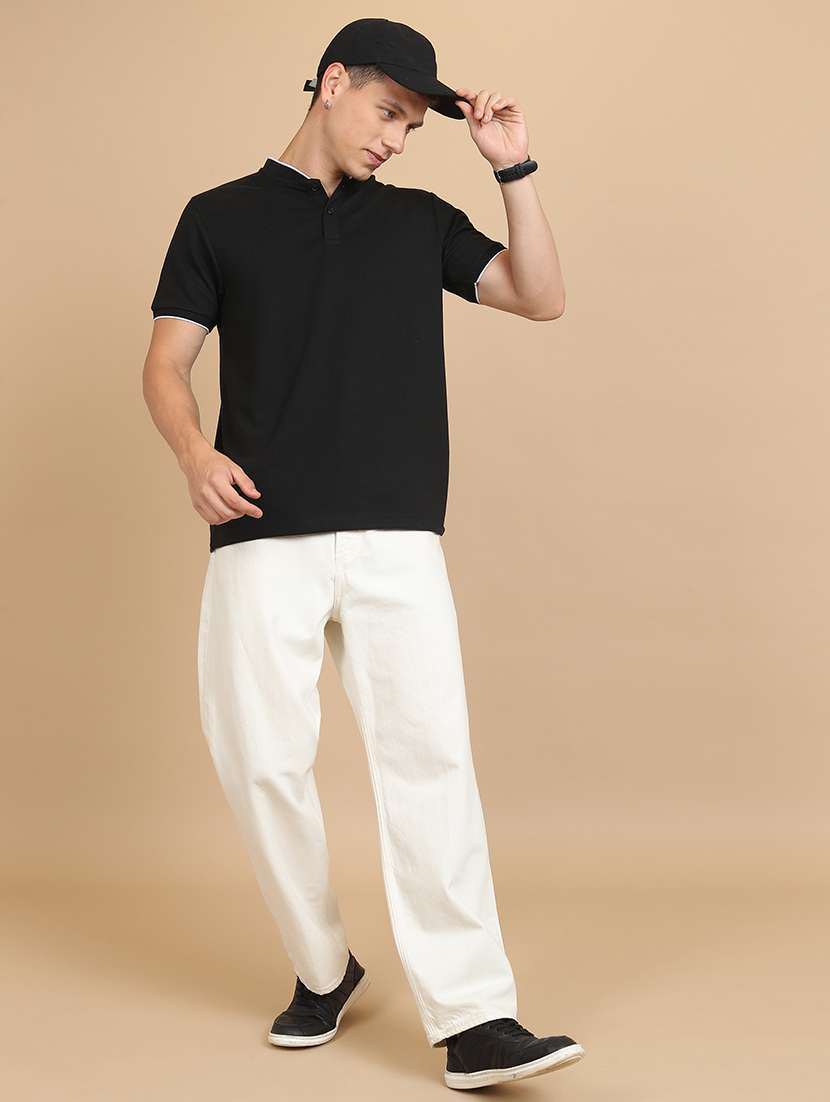 men plain short sleeve polo t-shirt - 21375080 -  Standard Image - 3