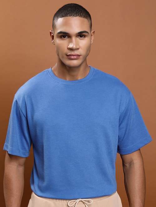men solid round neck oversized t-shirt - 21375115 - Standard Image - 0