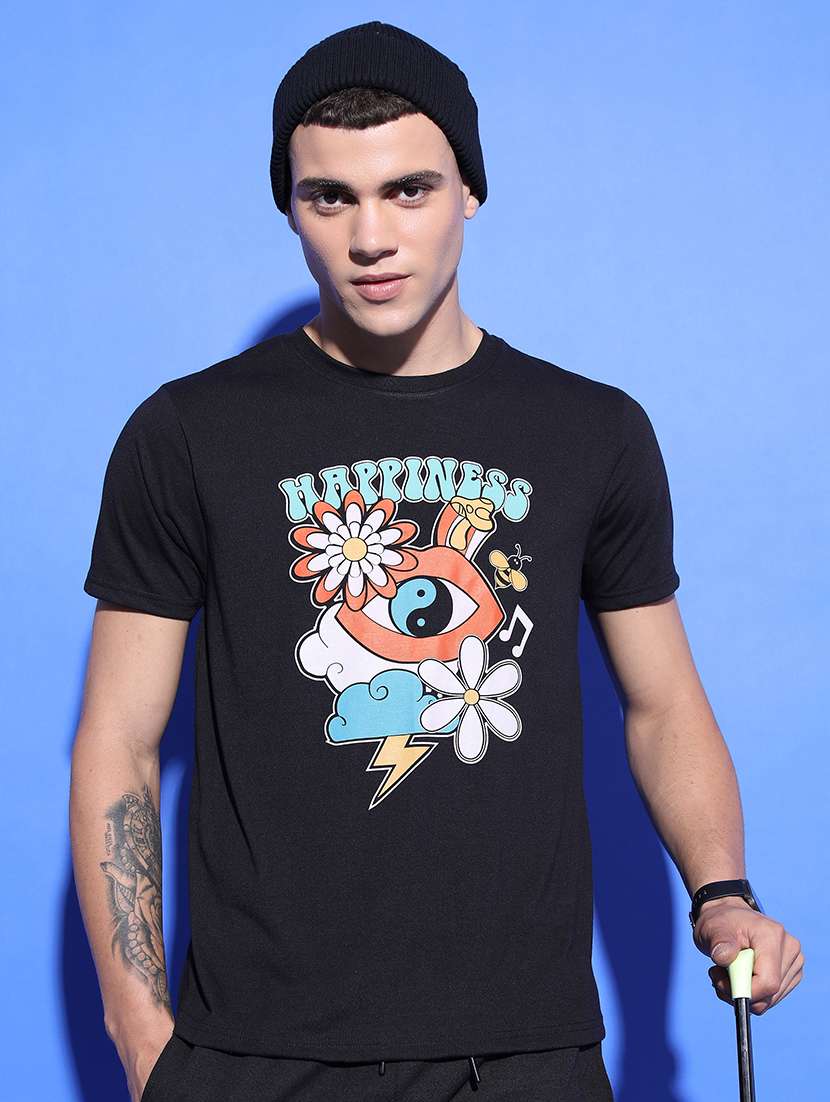 men printed round neck t-shirt