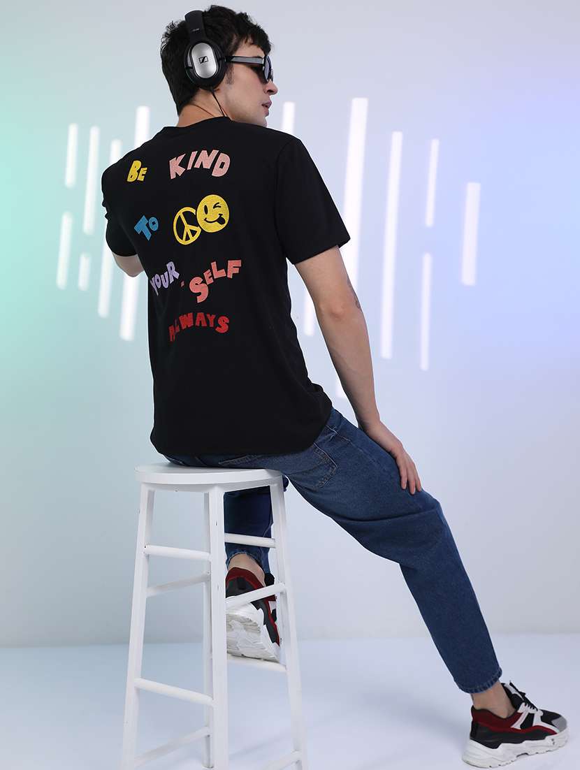 men front & back print round neck t-shirt - 21375135 -  Standard Image - 3