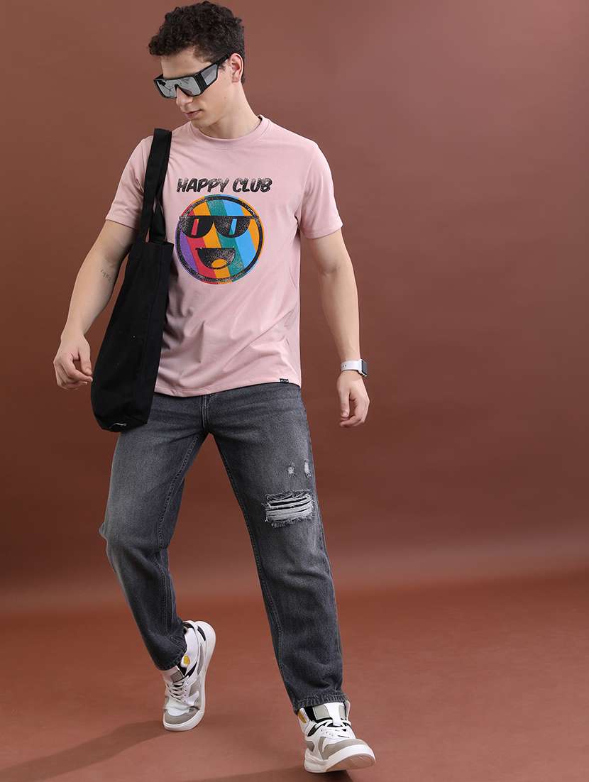 men front print round neck t-shirt - 21375146 -  Standard Image - 3
