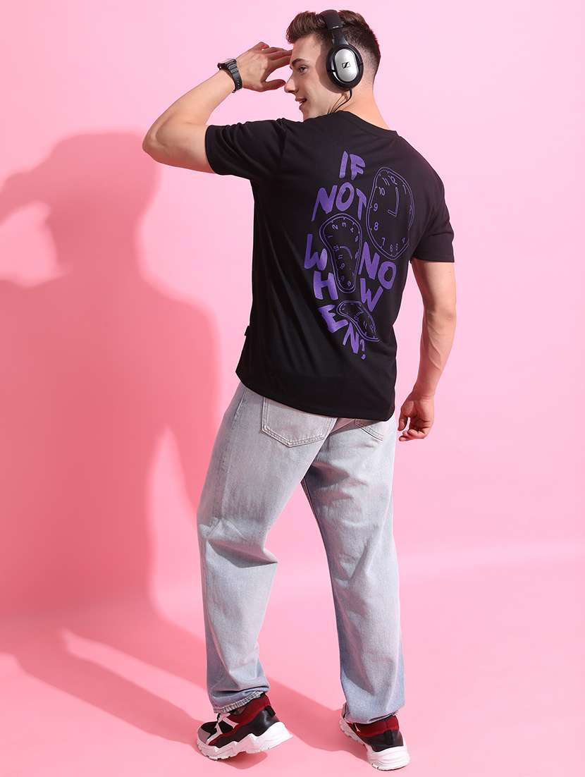 men front & back print round neck t-shirt - 21375164 -  Standard Image - 3