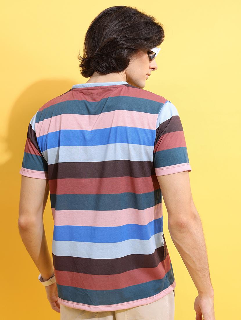 men striped round neck t-shirt - 21375174 - Standard Image - 3