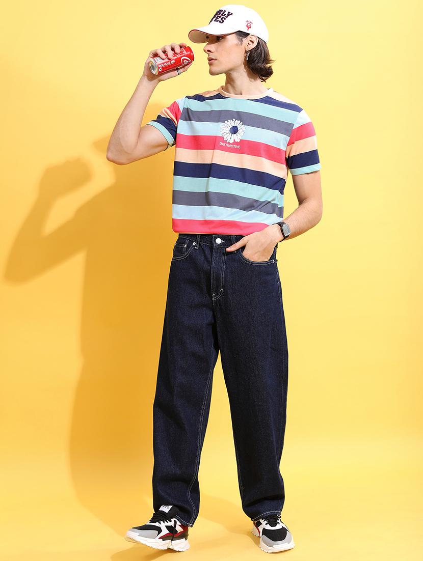 men striped round neck t-shirt - 21375175 - Standard Image - 3