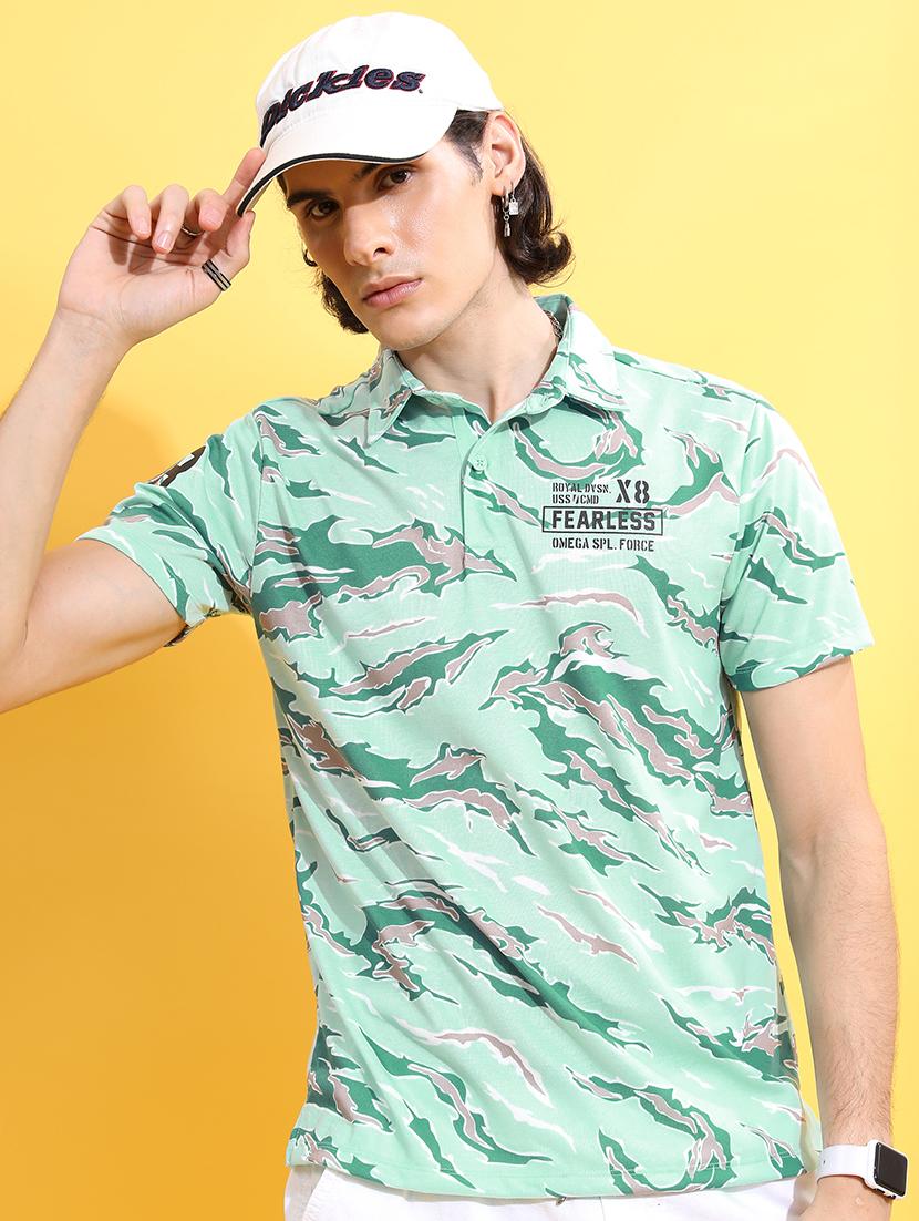 men printed polo t-shirt - 21375186 - Zoom Image - 0