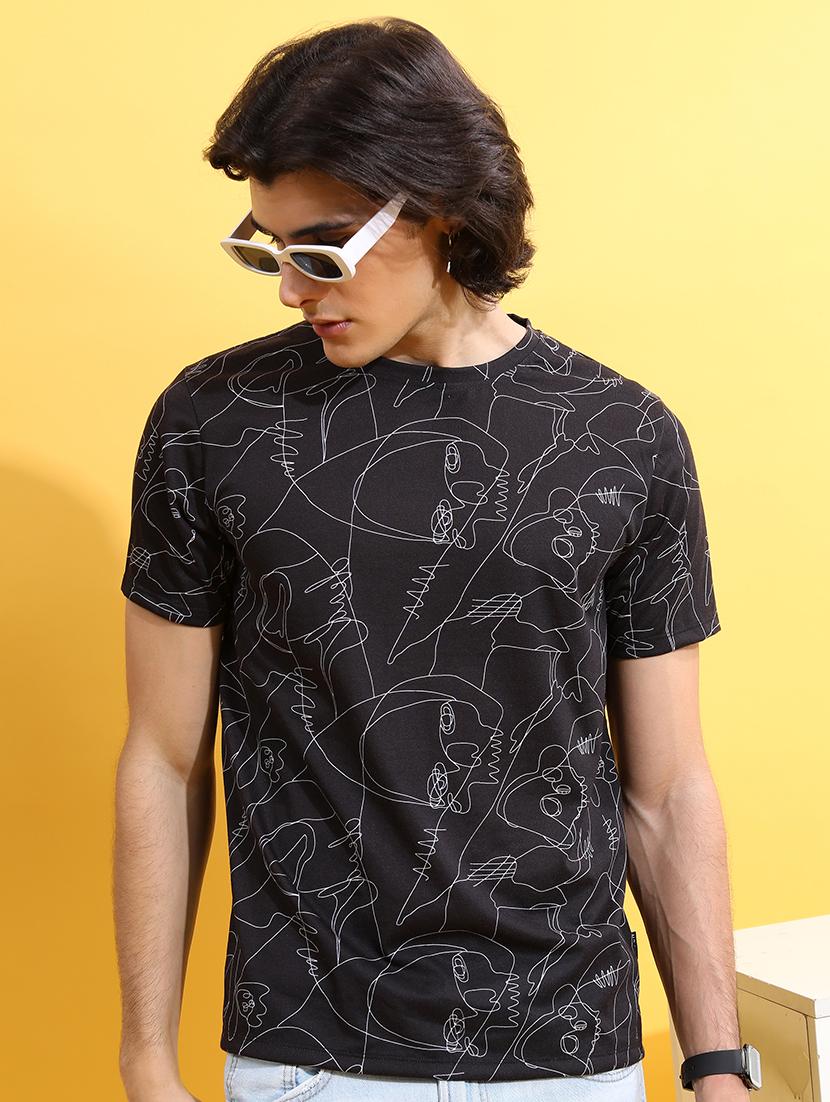 men printed round neck t-shirt