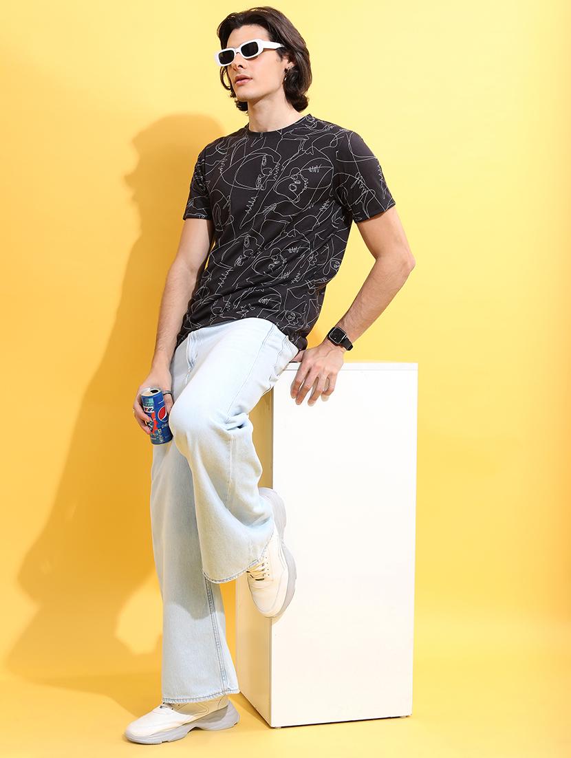 men printed round neck t-shirt - 21375188 - Standard Image - 3